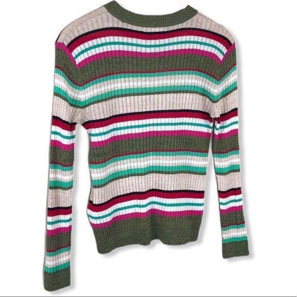 Juicy Couture Sparkle Multi Stripe Ribbed Long Sleeve Sweater - Picture 7 of 13